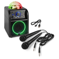 Zestaw karaoke Vonyx SBS55B z 2 mikrofonami, Bluetooth i efektem świetlnym
